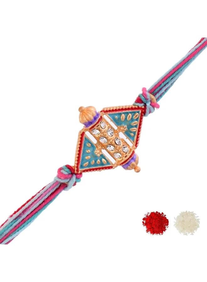 VOYLLA Colourful Threads Embellished Mens Rakhi