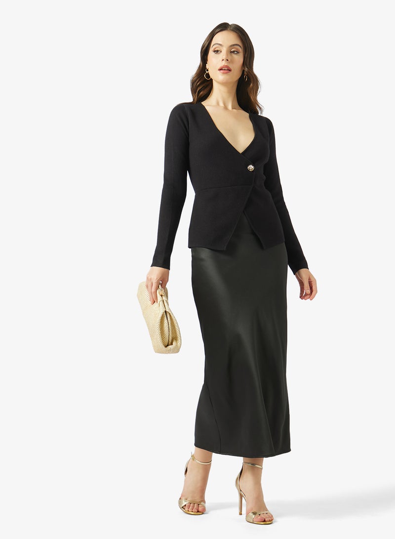 Style Cheat 2 In 1 Knit Satin Dress - Image 4