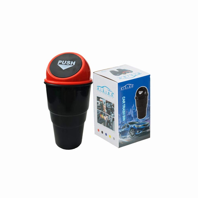 AISIBO Car Trash Can, Mini Auto Garbage Can Automotive Vehicle Rubbish Bins Holder for Vehicle Auto Car, Office Desk, Home, Waste Storage (Grey, Pack of 2) M Red ASBljt01 - Image 4