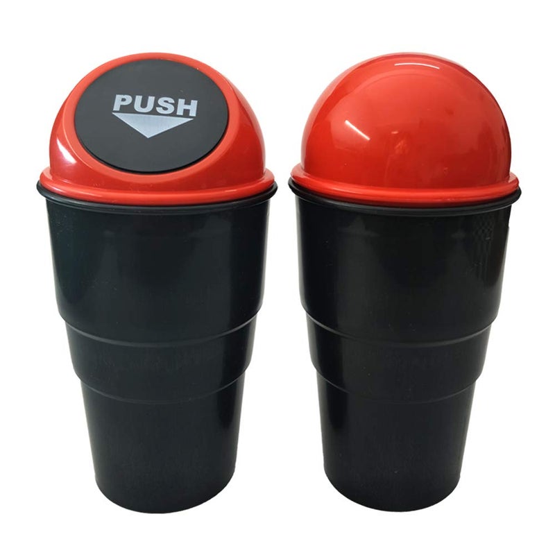 AISIBO Car Trash Can, Mini Auto Garbage Can Automotive Vehicle Rubbish Bins Holder for Vehicle Auto Car, Office Desk, Home, Waste Storage (Grey, Pack of 2) M Red ASBljt01 - Image 3