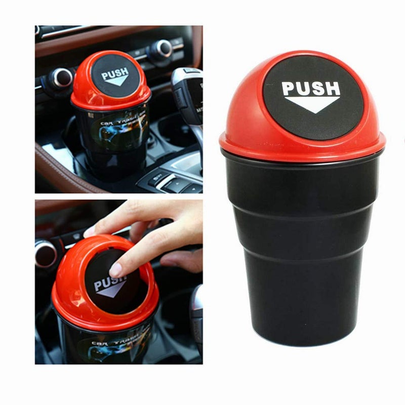 AISIBO Car Trash Can, Mini Auto Garbage Can Automotive Vehicle Rubbish Bins Holder for Vehicle Auto Car, Office Desk, Home, Waste Storage (Grey, Pack of 2) M Red ASBljt01 - Image 2