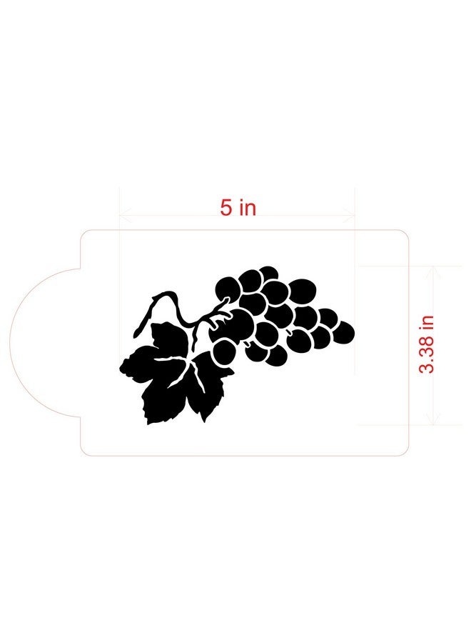 Designer Stencils C070 Single Grape Cake Stencil, Beige/semi-transparent - Image 5