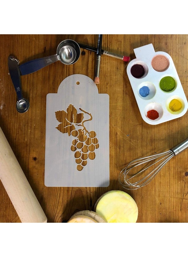 Designer Stencils C070 Single Grape Cake Stencil, Beige/semi-transparent - Image 4