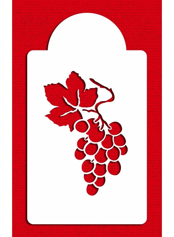 Designer Stencils C070 Single Grape Cake Stencil, Beige/semi-transparent - Image 1