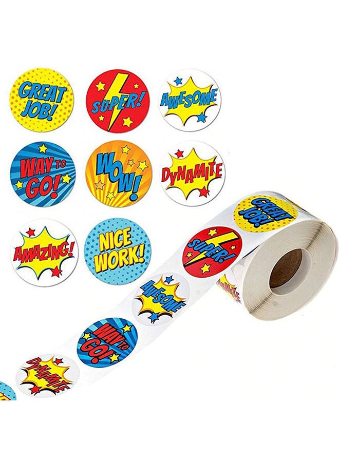 Wownect 6 Style Encouragement Stationary Stickers Round [1inch][1000 Pcs Labels] Labels For Envelope Seals Packing Seals cards Gift Boxes Shopping Bags Bouquets Cardboard Decoration - Image 1
