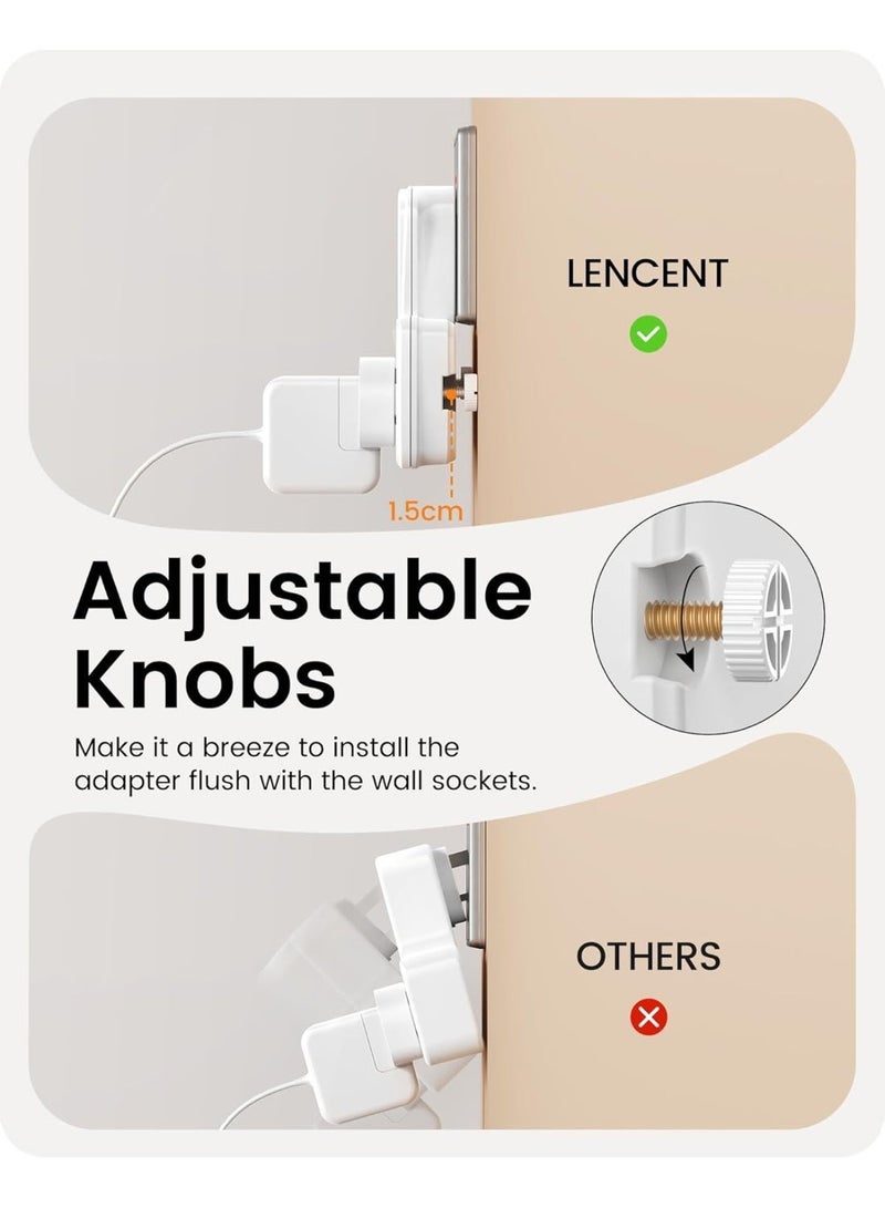 Lencent Multi Plug Extension Socket with USB Ports, 3 Way Wall Outlet Extender with 2 USB Charging Ports, Universal Plug Adapter Charging Station with Individual Switches for Home, Office & Kitchen - Image 4