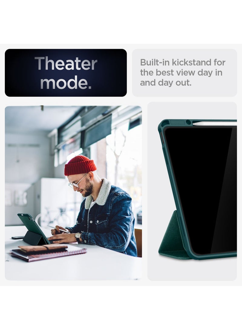 Spigen Urban Fit iPad AIR 13 inch Case Cover M3 (2025) / M2 (2024) with Pencil Holder - Midnight Green - Image 4