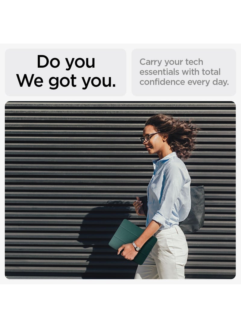 Spigen Urban Fit iPad AIR 13 inch Case Cover M3 (2025) / M2 (2024) with Pencil Holder - Midnight Green - Image 3