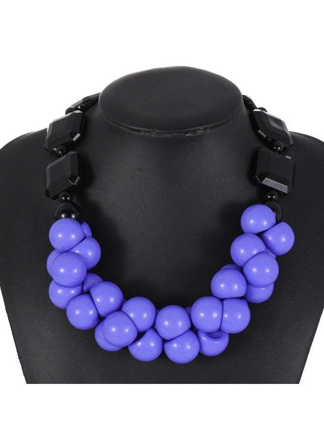 NIBEMINENT Vintage Multi-Layer Beaded Statement Necklace