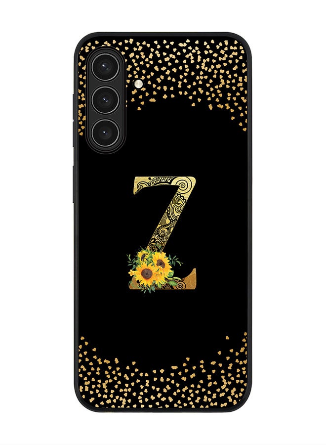 Stylizedd For Samsung Galaxy A17 / A17 4G Case,Slim fit Camera Protection, Shockproof Thin Phone cover  - Custom Floral Monogram - Z ( Black )