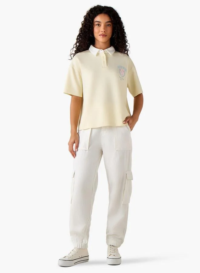 SP Characters Polo T-shirt with Minnie Mouse Print