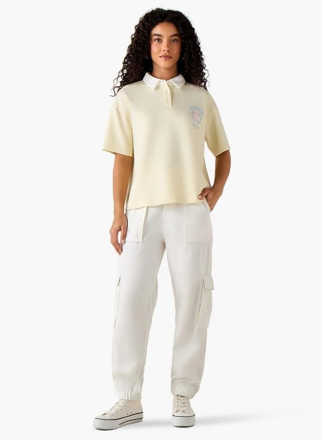 SP Characters Polo T-shirt with Minnie Mouse Print