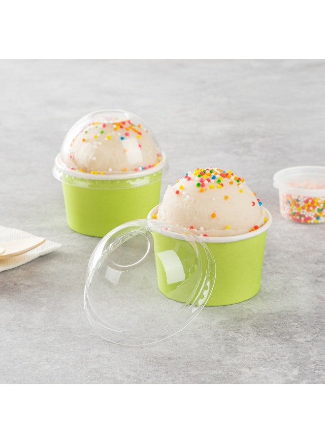 Restaurantware LIDS ONLY: Dome-Shaped Lids, 200 Transparent Plastic Lids For 3 Ounce Coppetta To Go Cups - Cups Sold Separately, Disposable, Clear Plastic Dessert Cups Lids, For Dessert Takeaways - Image 4