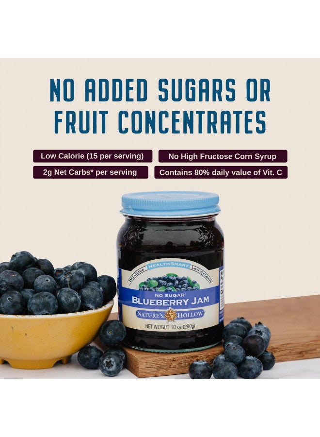 Nature's Hollow Nature's Hollow Blueberry Jam: Sugar Free Jam and Preserves, Low Cal, Non GMO, Keto Jam, Vegan, Gluten Free, and Diabetic Friendly - Sugar Free Jelly - 10oz  - Image 3