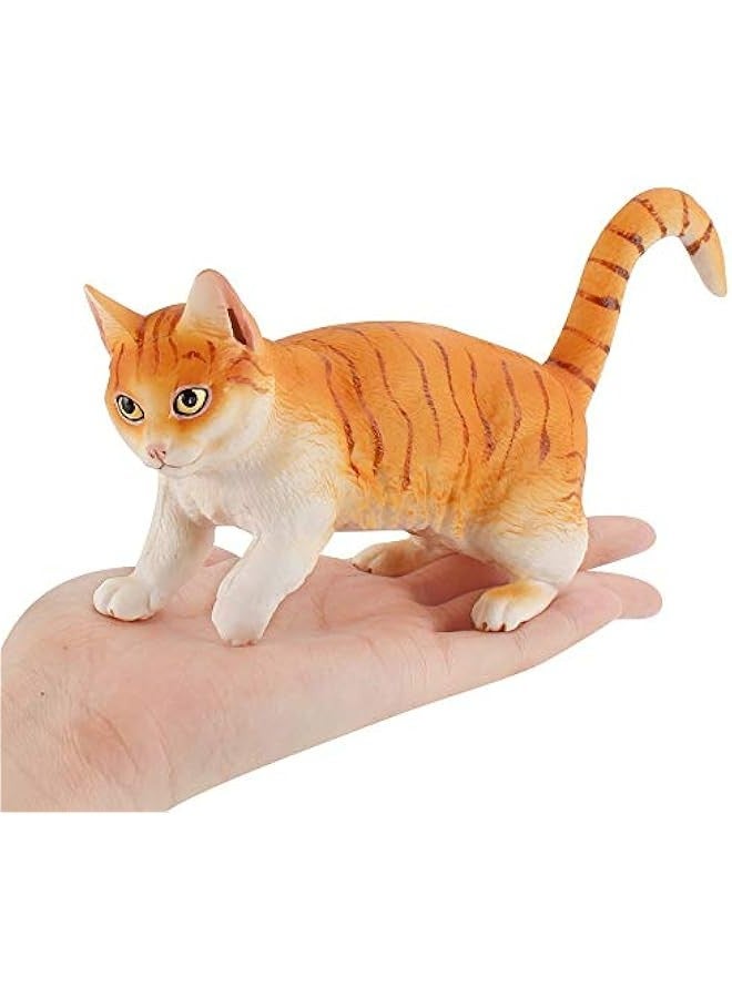 Orange Cat Animal Figure Toy for Family Party Supplies and Desktop Decoration for Kids 5-8 Years Old  - Image 1