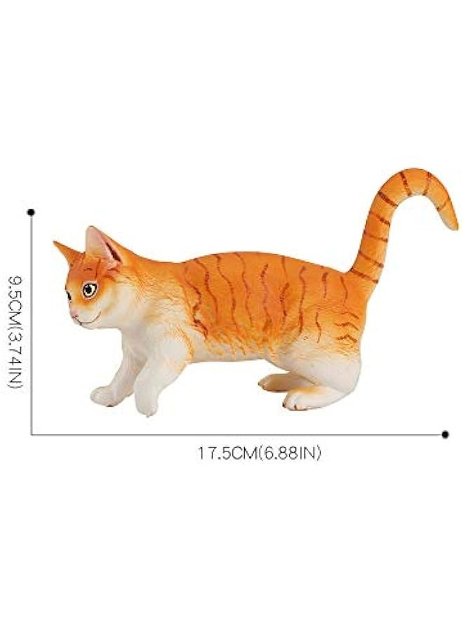 Orange Cat Animal Figure Toy for Family Party Supplies and Desktop Decoration for Kids 5-8 Years Old  - Image 5