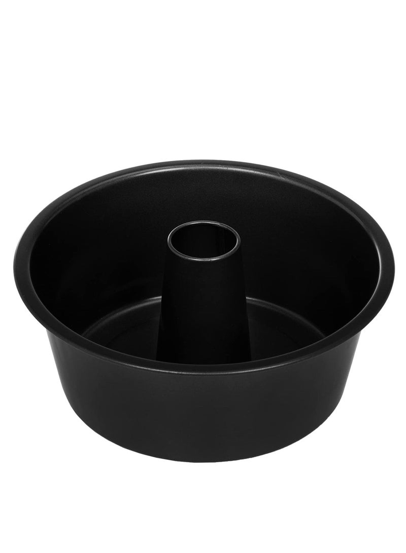 Food Cake Pan 10inch Cake Pan Round Baking Tube Tin for Baking Pound Cakes, Conical Hollow One-piece Design, Non Stick Carbon Steel Oven Safe (Black) - Image 1