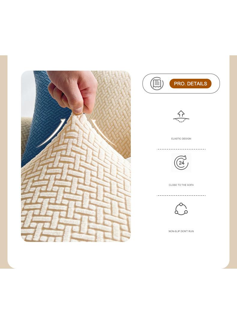 Y&D Stretch Chair Sofa Slipcover Non Slip Soft Couch Sofa Cover, Washable Furniture Protector with Non Slip Foam and Elastic Bottom for Kids, Pets Single seat-oneBeige - Image 4