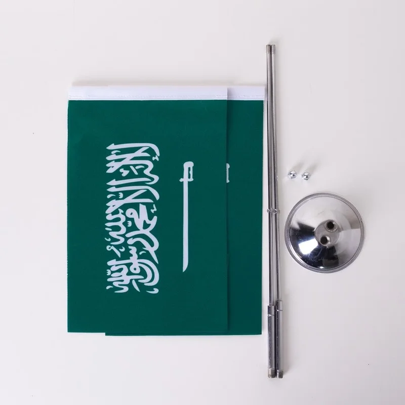 زد سي بايراك Zc Flag Saudi Arabia 2 Piece Table Flag Satin Fabric Digital Printing 15x22,5 cm