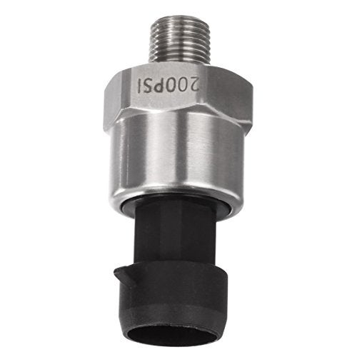 AUTEX 200 Psi Pressure Transducer Sender Sensor with Connector Harness 1/8”-27 NPT Thread Stainless Steel Fuel Pressure Sensors Compatible with Oil Fuel Air Water Diesel Gas - Image 1