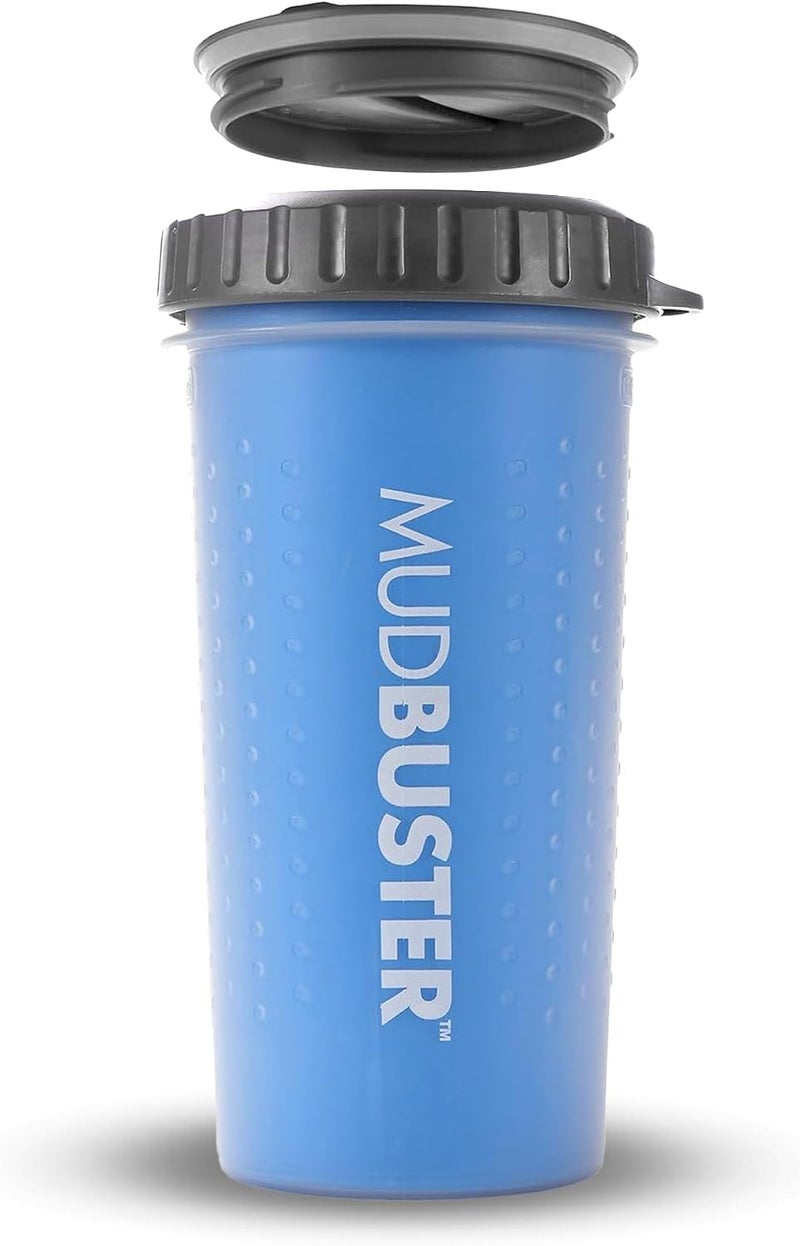 Dexas Lidded MudBuster Portable Dog Paw Cleaner, Pro Blue, Large with Lid - Image 1