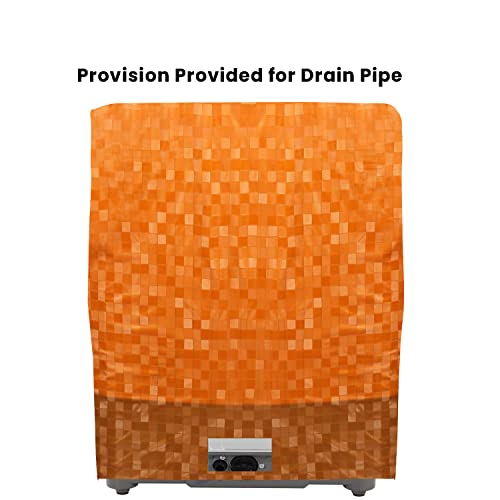 E-Retailer® Waterproof PVC Semi Automatic Washing Machine Cover With Zip Enclosure Suitable For 5kg to 8kg (Color-Orange, Size-33x22x37 Inches) - Image 2