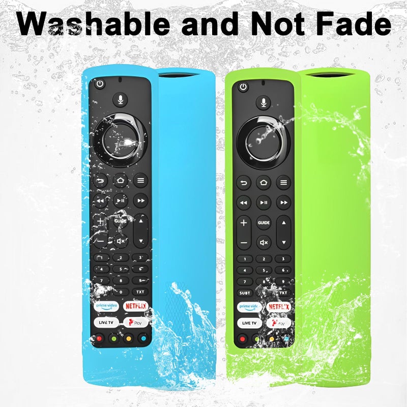 Hocklliy Silicone Remote Cover 2-pack - Protective Case for JVC RM-C3253 Remote/Alexa/Xiaomi Fire TV Voice Remote Control (Blue, Green) - Image 5