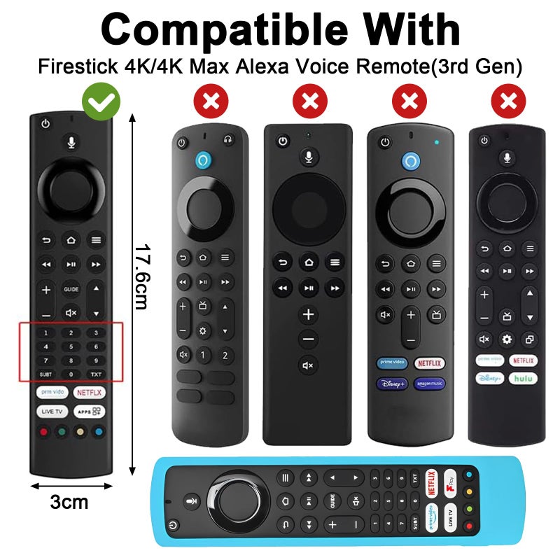 Hocklliy Silicone Remote Cover 2-pack - Protective Case for JVC RM-C3253 Remote/Alexa/Xiaomi Fire TV Voice Remote Control (Blue, Green) - Image 2