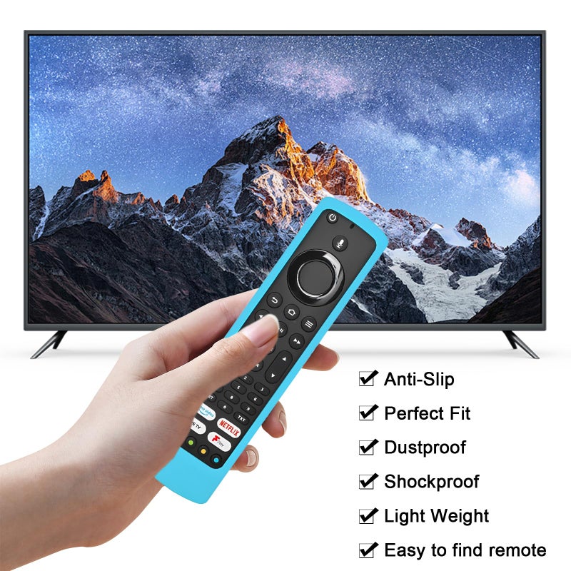 Hocklliy Silicone Remote Cover 2-pack - Protective Case for JVC RM-C3253 Remote/Alexa/Xiaomi Fire TV Voice Remote Control (Blue, Green) - Image 4