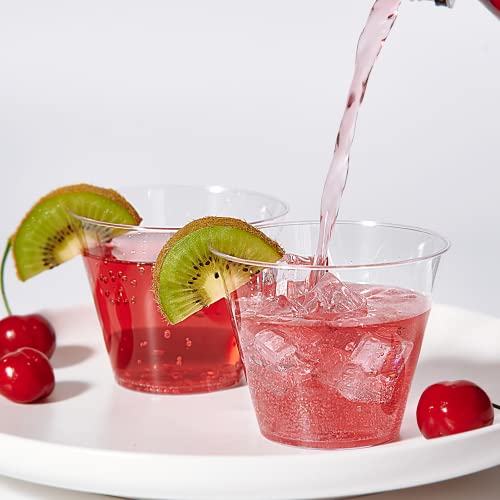 JollyPack 300 Pack Clear Plastic Cups 9 OZ Disposable Heavy-duty Drinking Cups for Christmas, Wedding, Home and Events - Image 3