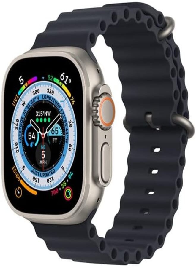 Generic - Compatible with Apple Watch Series 8 Ultra 49-45mm Wave Hole Silicone Band - Image 1