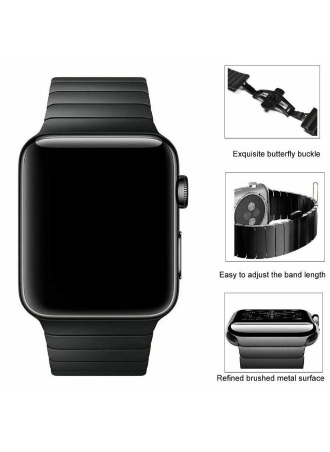 SHOPI - Stainless steel Metal band for apple watch replacement Link Bracelet strap 42MM/44MM/49MM ROSEGOLD - Image 1