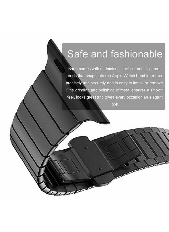 SHOPI - Stainless steel Metal band for apple watch replacement Link Bracelet strap 42MM/44MM/49MM ROSEGOLD - Image 1