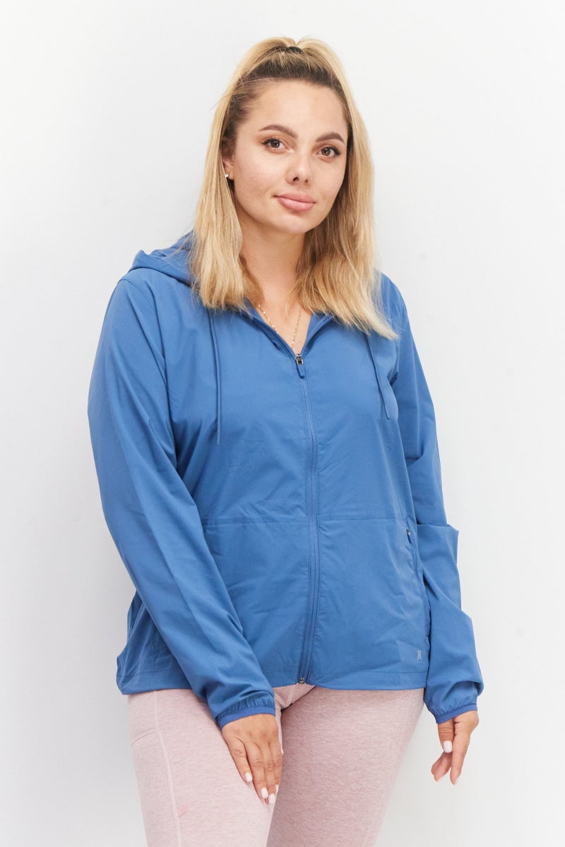 Hurley Women Sportswear Fit Training Jacket, Blue - Image 1
