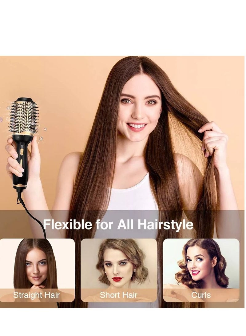 Hot Air Brush,Hair Dryer Brush, Professional Hair Dryer & Volumizer 3 in 1 Upgrade Anti-Scald Negative Ionic Technology Hair Straightener Brush,Salon Negative Ion Ceramic Electric Blow Dryer - Image 1