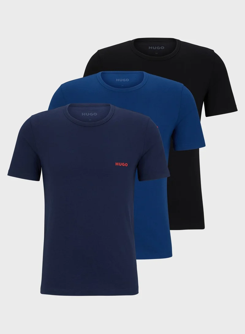 HUGO 3 Pack Essential Crew Neck