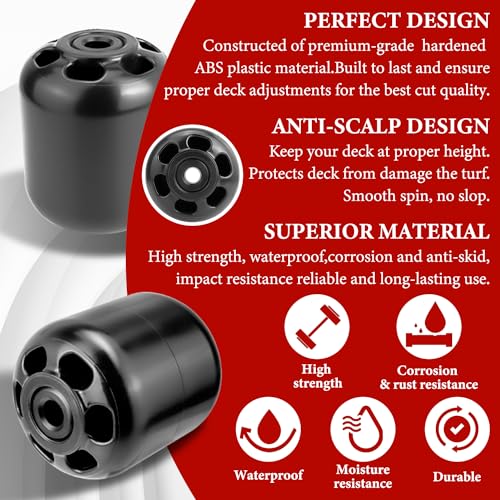 HASME 1/2" x 3" x 4" Deck Roller Anti Scalp Wheel Replacements for KUBOTA Replaces for K5763-46250 K5763-46251 K5763-46253 Fits for RCK48P-723Z RCK54-18Z RCK54-24B RCK54-29B RCK54-32 - Image 3