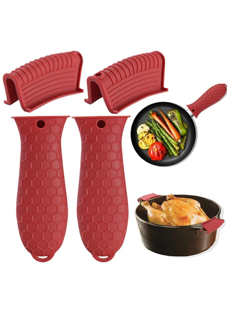 Oasisgalore Silicone Hot Handle Holders Cover, 4 Pack for Metal ​Frying Pans Aluminum Cookware Handles  - Image 1