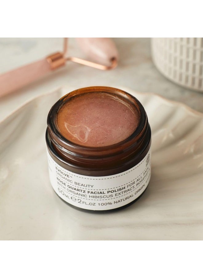 Evolve Organic Beauty Natural Rose Quartz Facial Polish | Smallbatch Vegan Clean Beauty (2 Oz | 60 Ml)  - Image 3