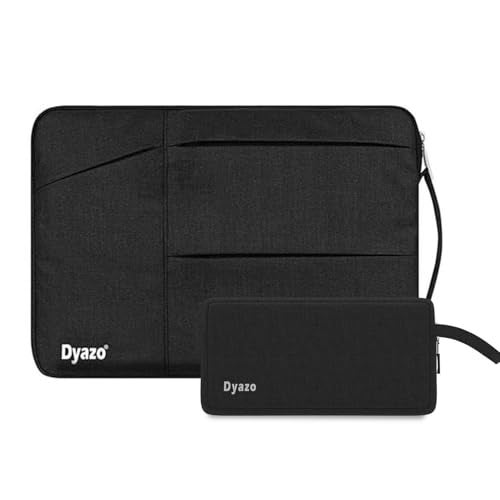 Dyazo 15-15.6 Inch Laptop Sleeve Case | Water Resistant Cover with Charger Pouch & Three Front Pockets | Compatible for Dell, HP, MacBook, Lenovo, Acer, Asus & All Other Notebooks (Black) - Image 1