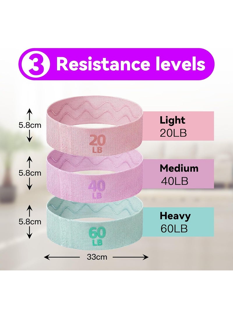 Cuken 3 Pcs Resistance Loop Bands, Exercise Bands for Home Gym Workout, Non Slip Stretching Bands with Fabric Tear-Resistant Material, Sport Elastic Band for Men and Women for Legs and Glutes Training - Image 2