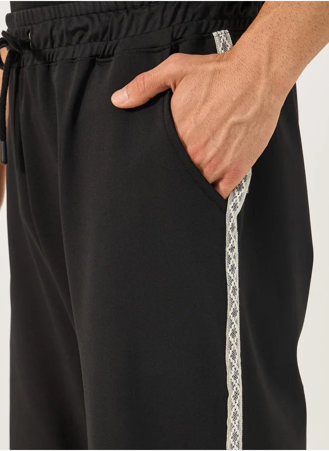 Styli Mid Rise Relaxed Fit Joggers with Drawstring
