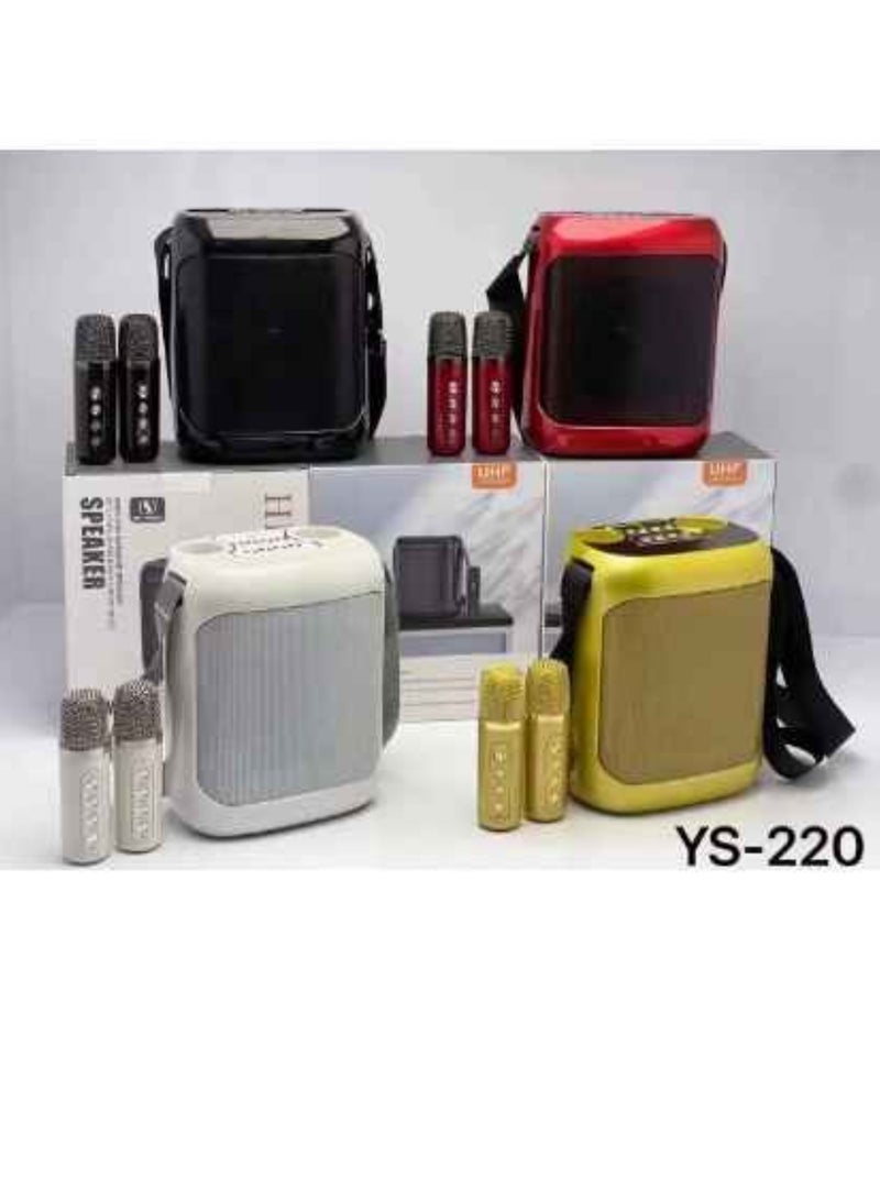 YS مكبر صوت محمول خارجي لاسلكي مع حزام وميكروفون مزدوج UHF - Image 5