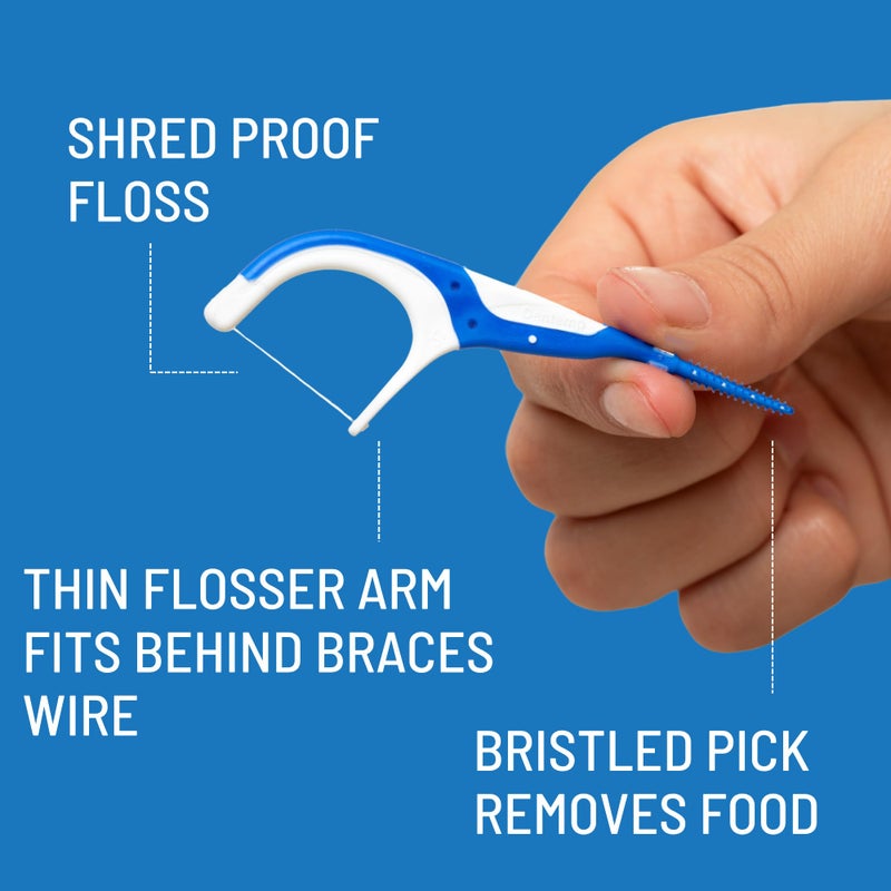 OrVance Braces Flosser - Designed for Braces for an Easy & Effective Clean, Ultra Strong Floss - 40 Count (Pack of 2) - Image 3