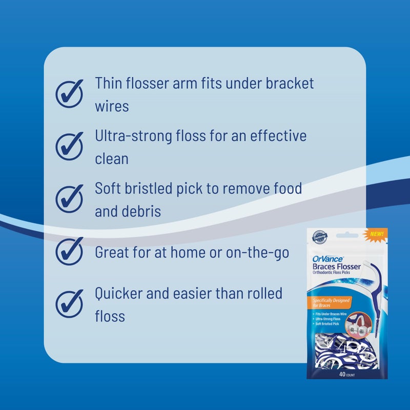 OrVance Braces Flosser - Designed for Braces for an Easy & Effective Clean, Ultra Strong Floss - 40 Count (Pack of 2) - Image 4
