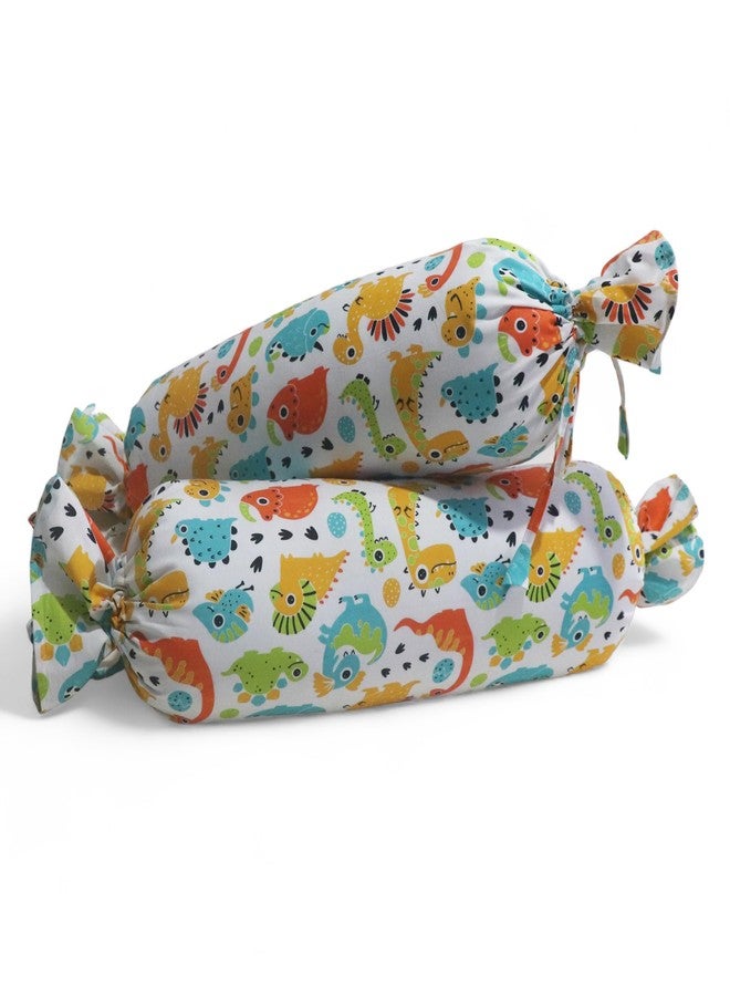 Kradyl Kroft Set of 2 Toddler Side Pillows | 100% Cotton Removable Covers | Leg and Playtime Pillows for Kids Above 12 Months (Cute Dinos) - Image 2