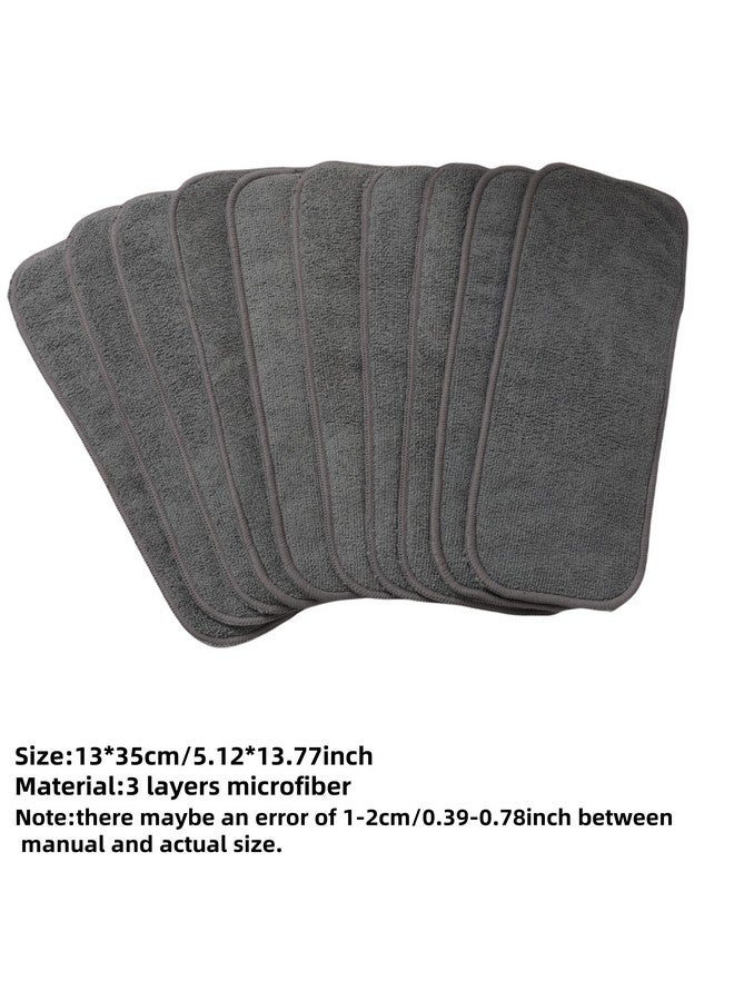 أسينابي ١٠ قطع من حفاضات أسينابي القماشية الناعمة القابلة لإعادة الاستخدام، ٣ طبقات، بطانات عالية الامتصاص وقابلة للغسل (١٠ قطع - رمادية) - Image 1