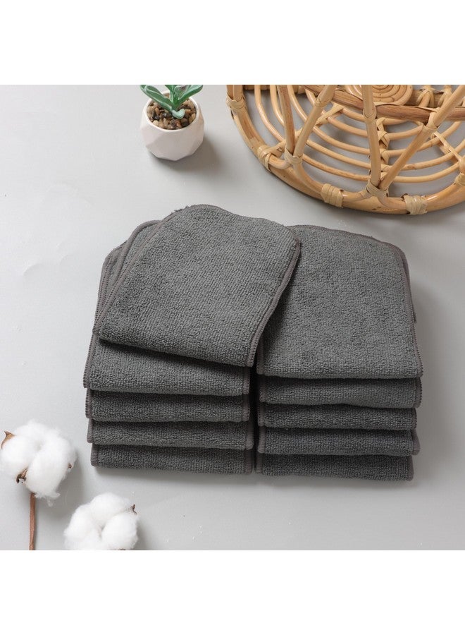 أسينابي ١٠ قطع من حفاضات أسينابي القماشية الناعمة القابلة لإعادة الاستخدام، ٣ طبقات، بطانات عالية الامتصاص وقابلة للغسل (١٠ قطع - رمادية) - Image 4