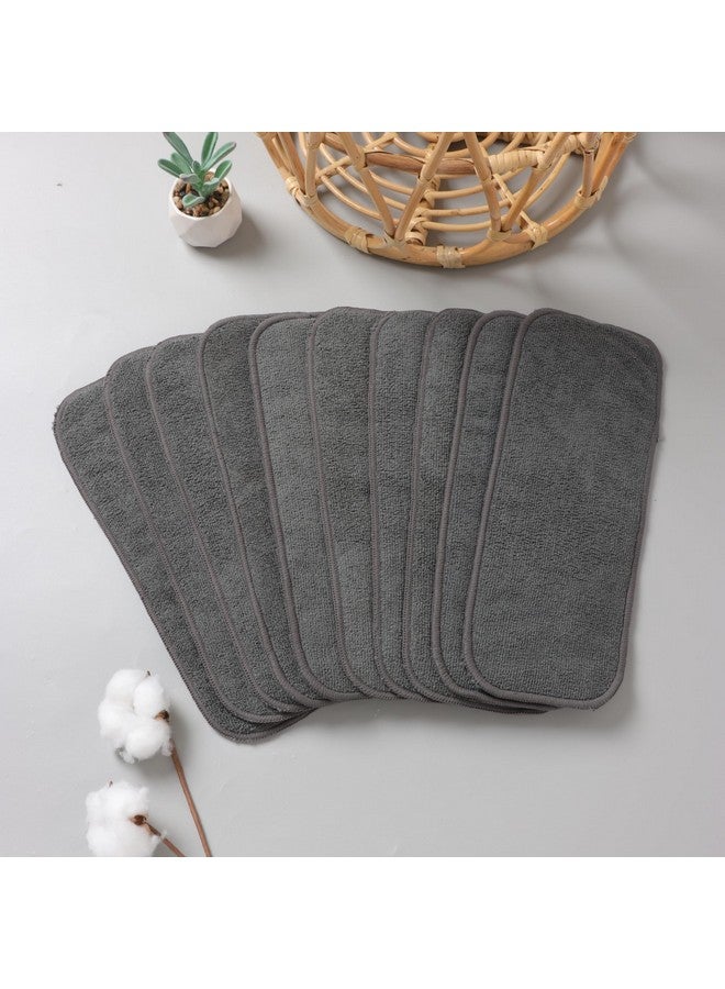 أسينابي ١٠ قطع من حفاضات أسينابي القماشية الناعمة القابلة لإعادة الاستخدام، ٣ طبقات، بطانات عالية الامتصاص وقابلة للغسل (١٠ قطع - رمادية) - Image 2