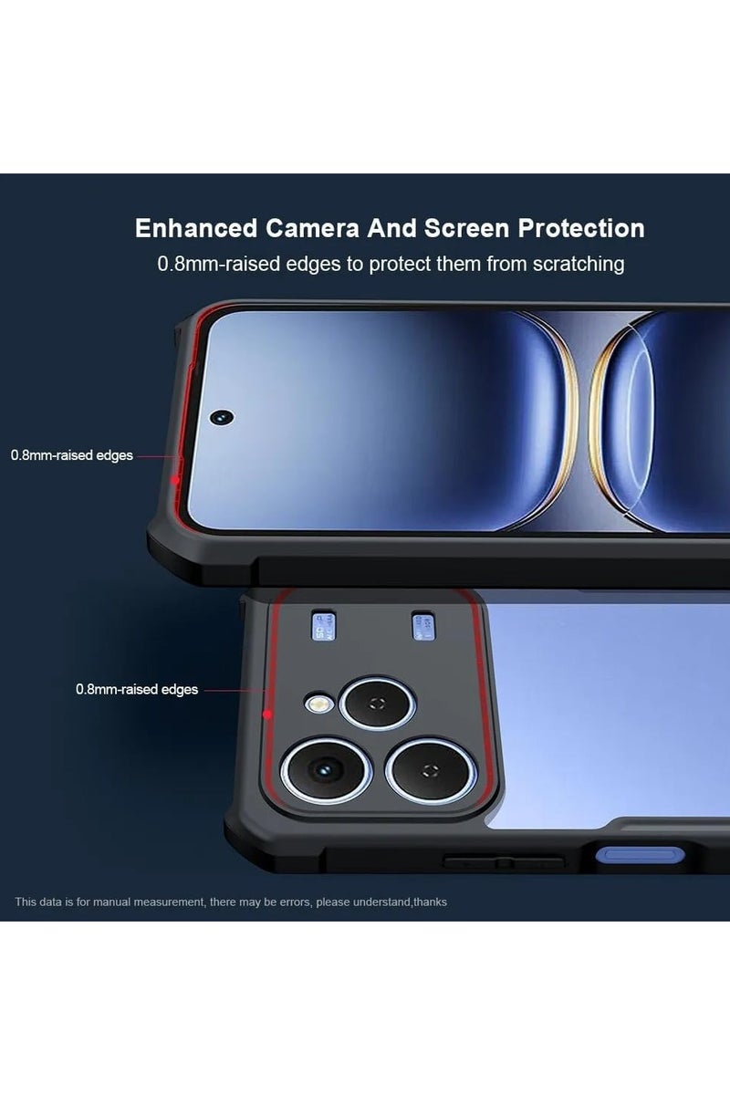 عام غطاء حماية متوافق مع هاتف Tecno Spark 40 2025 【مقاوم للسقوط】 【مقاوم للعرق】 【مقاوم للبصمات】 - غطاء هاتف شفاف مصنوع من مادتي TPU وPC، مضاد للصدمات. - Image 2